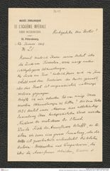 Nachlass Franz Steindachner, Brief von L. Berg an Franz Steindachner (22.01.1906), Inv.Nr. 36.03, Seite 1